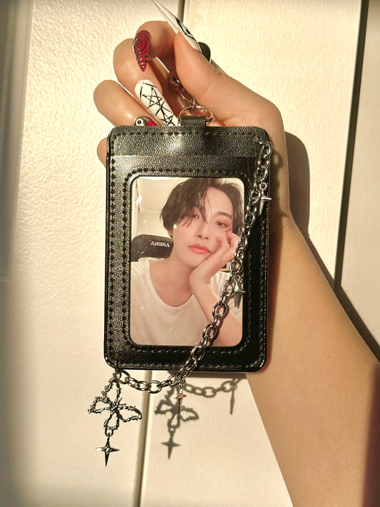 Photocard Holder with Chain and Butterfly Charm