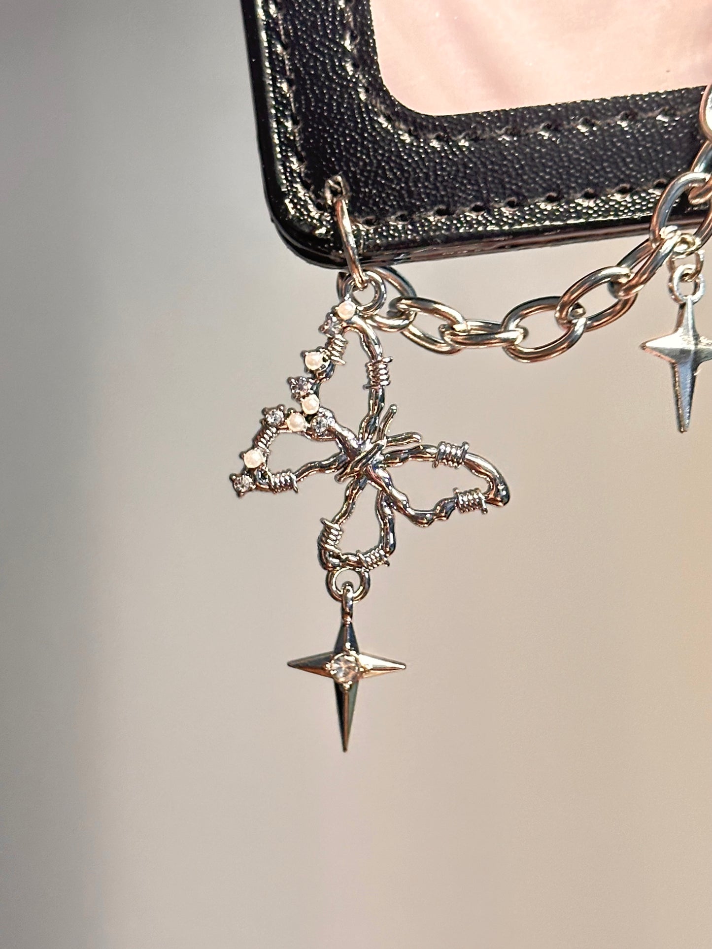Photocard Holder with Chain and Butterfly Charm