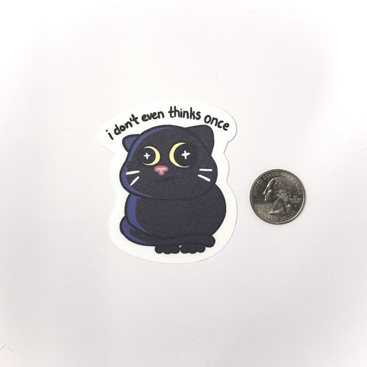 No Brain Cat Vinyl Sticker