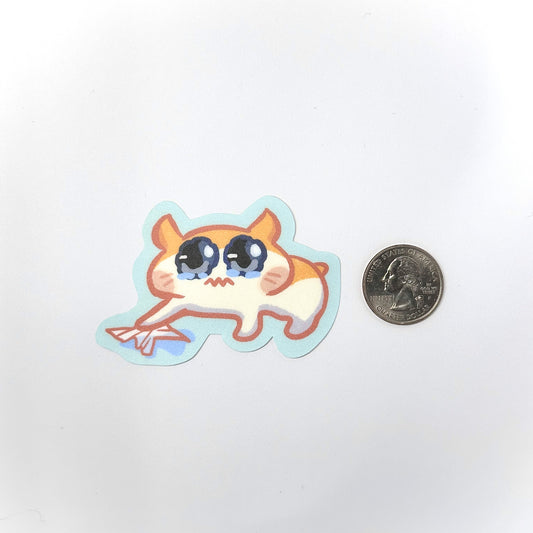 Cute Crying Hamster Vinyl Sticker