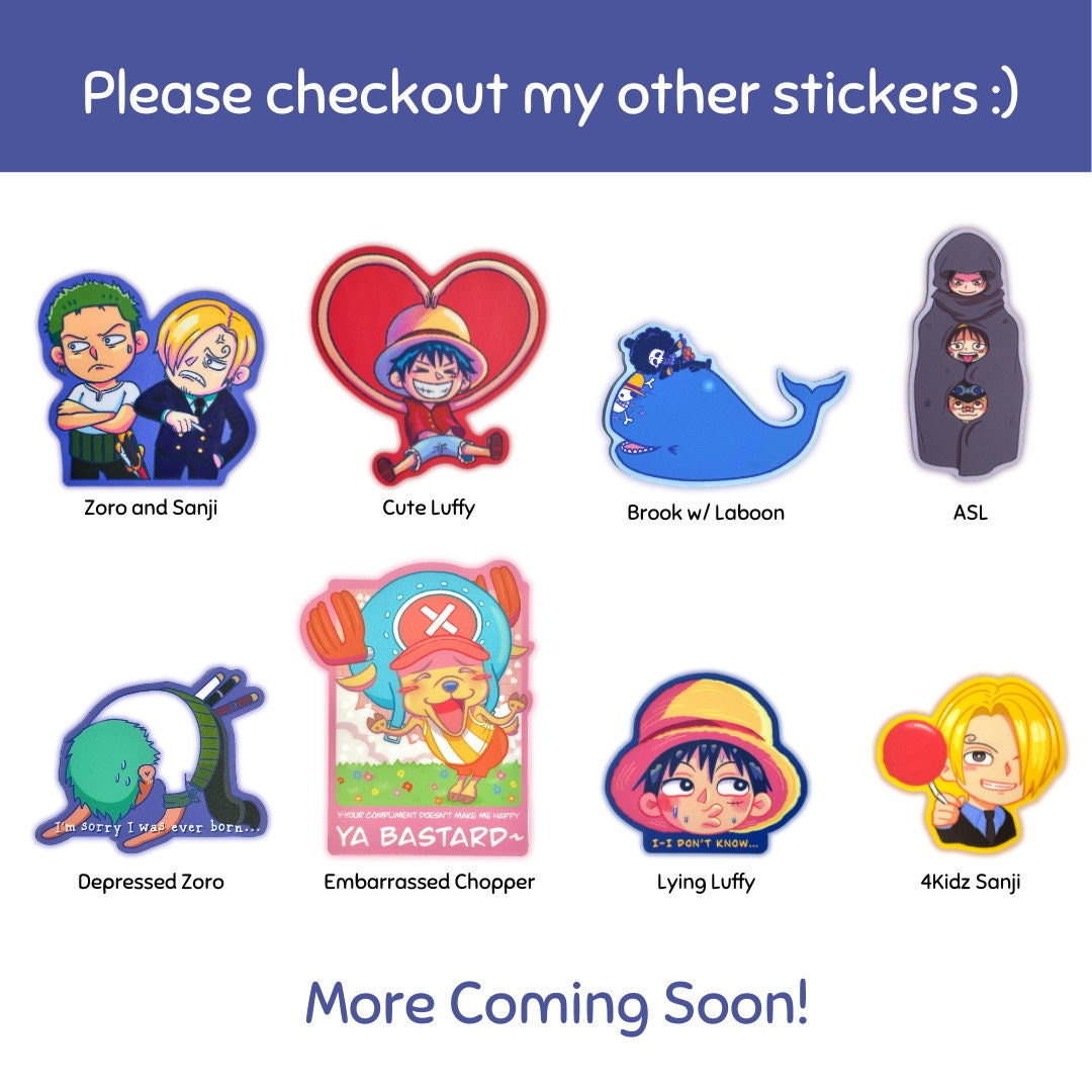 Luffy Lying Face Vinyl Sticker