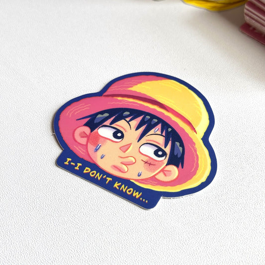 Luffy Lying Face Vinyl Sticker