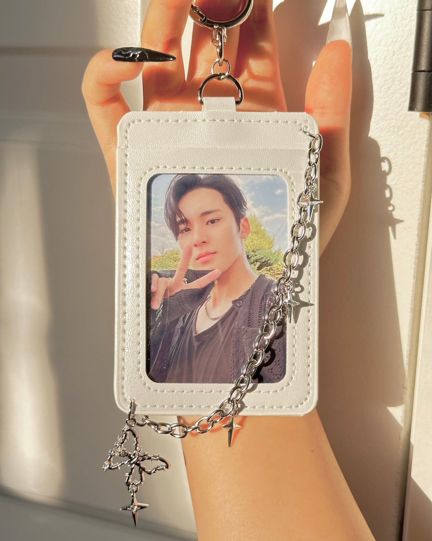Photocard Holder with Chain and Butterfly Charm