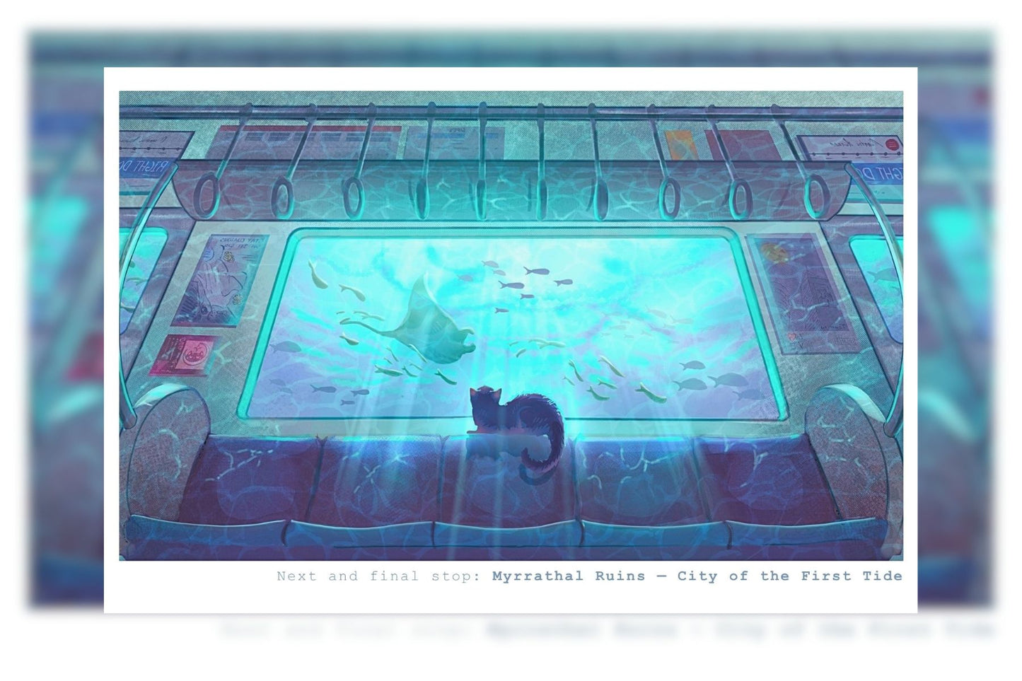 4x6in Mini Print - Cat in Underwater Subway