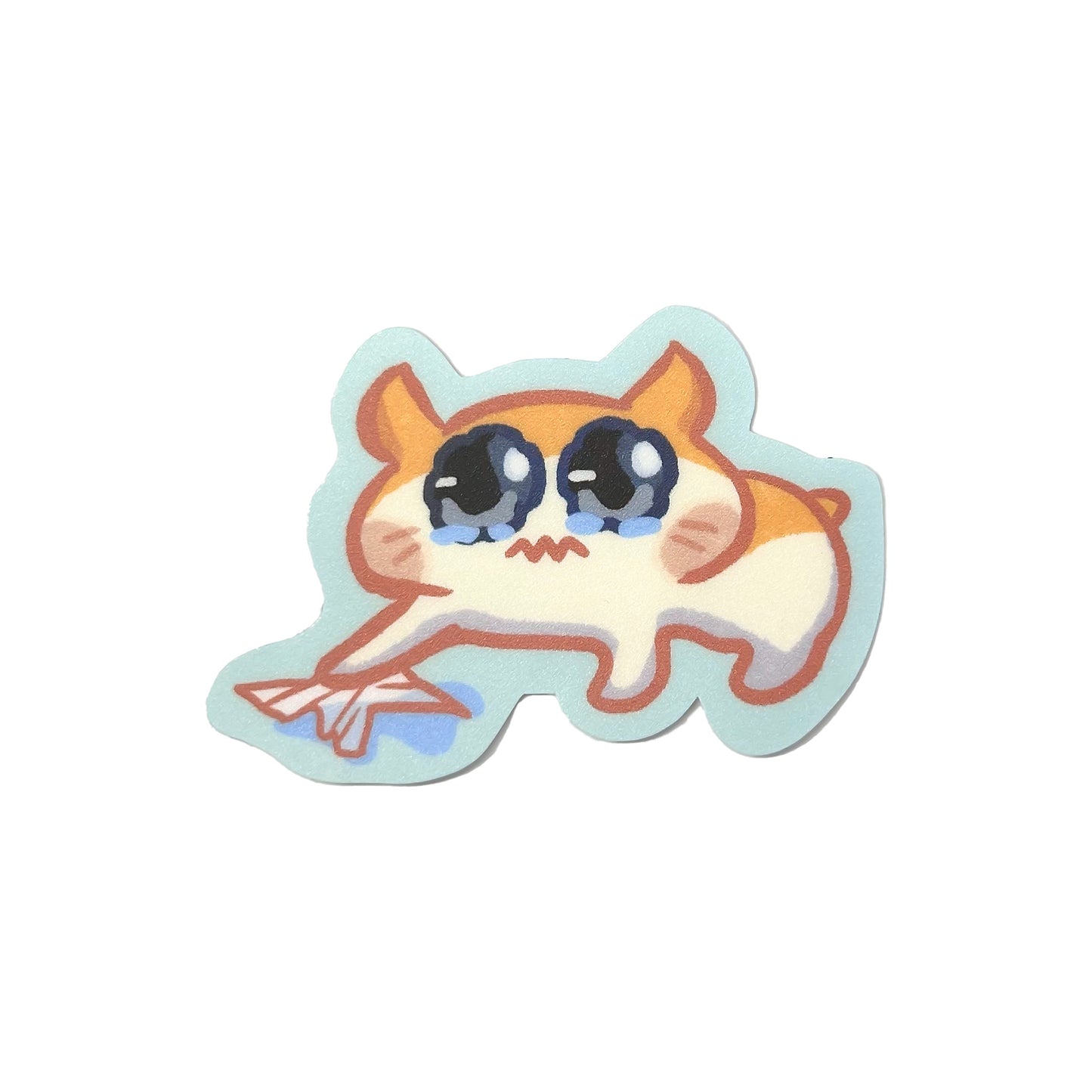 Cute Crying Hamster Vinyl Sticker