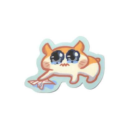 Cute Crying Hamster Vinyl Sticker