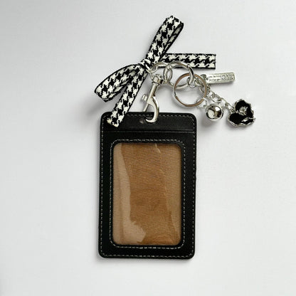 Photo Card Holder with Stylish Keychain Charm